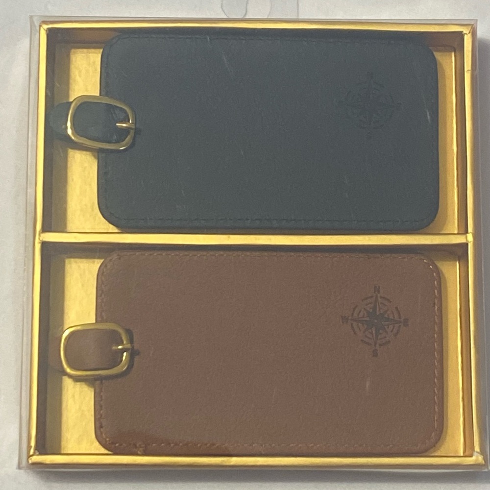 Èccolo Luggage Tag Gift Set - Set of Two Tags - Brown and Black